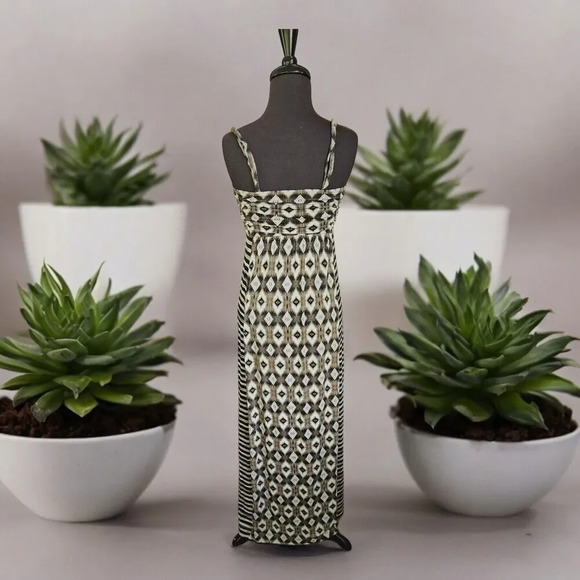 Soma Brown Aztec Maxi Dress Convertable Straps Strapless Medium - Picture 3 of 8